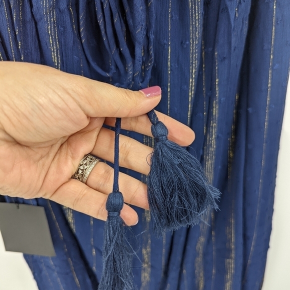 NWT LULU'S Crochet Sheer Halter Strappy Back Maxi Dress - Picture 8 of 12